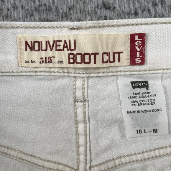 Y2K Levis 515 Womens 10 L Nouveau Bootcut White  Mid Rise Denim - Picture 4 of 10